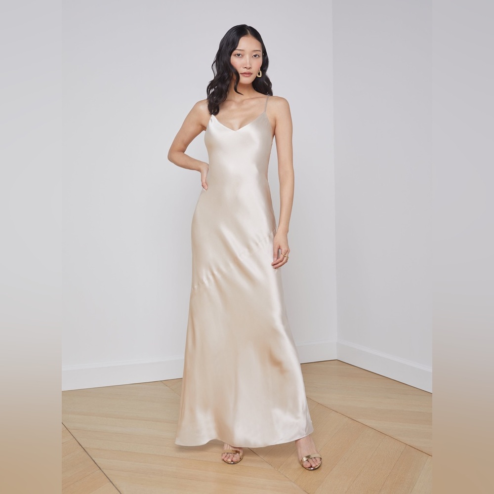 L’Agence serita maxi v-neck bias dress 4